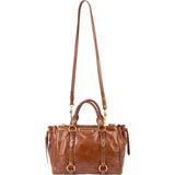 Miu Miu Brown Vitello Shine Leather Drawsting Satchel Handbag