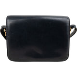Celine Navy Boxcalf Leather Horse Carriage Triomphe Shoulder Bag
