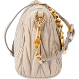 Miu Miu Matelassé Nappa Leather Padlock Shoulder Bag