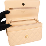 Chanel Quilted Caviar Leather Wallet On Chain Crossbody Bag