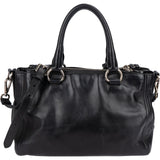 Prada Black Vitello Leather Top Handle Handbag