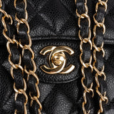 Chanel Quilted Caviar Leather Small Double Flap Shoulder Bag