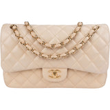 Chanel Quilted Lambskin Jumbo Double Flap Crossbody Bag
