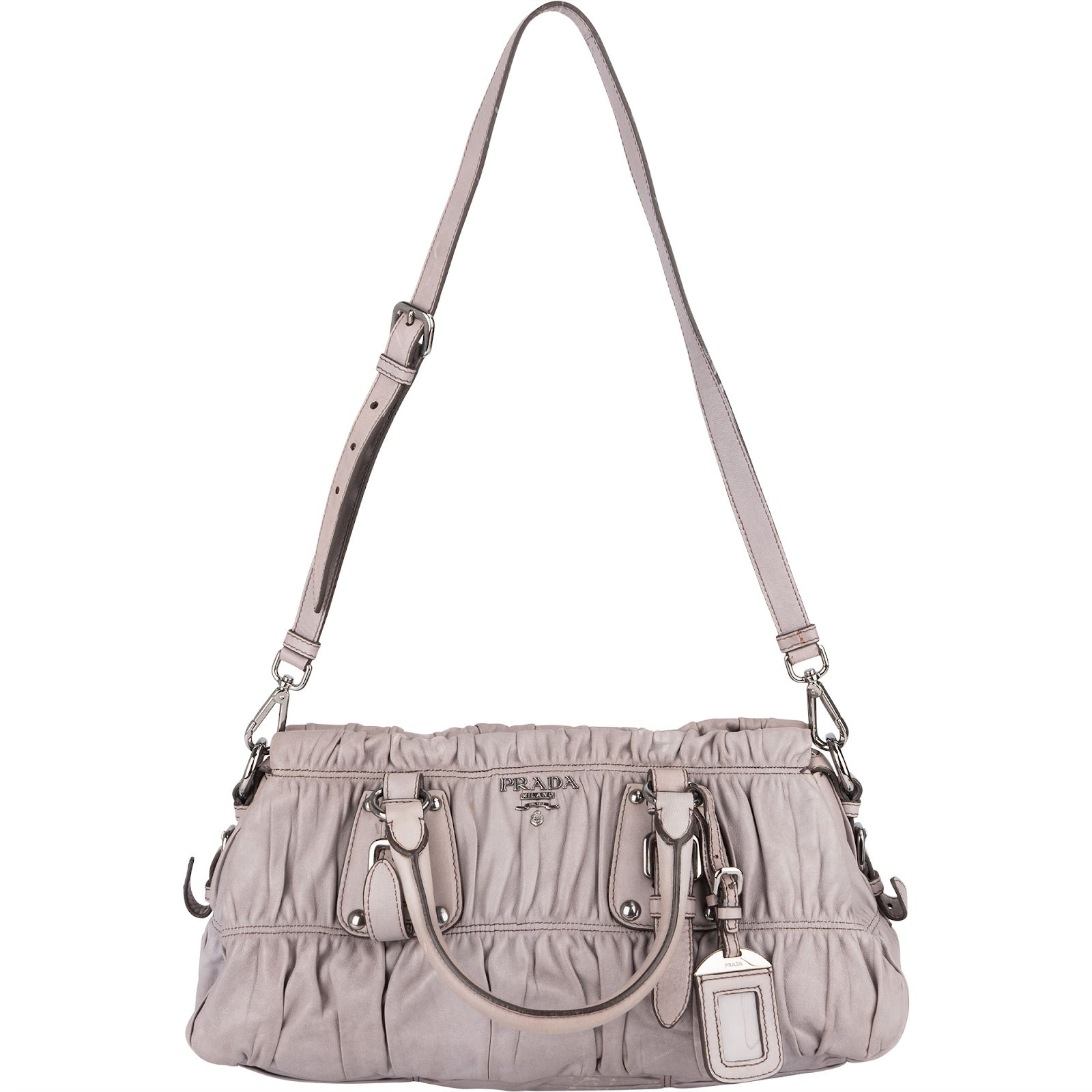 Prada Quilted Nappa Gaufre Satchel Handbag - vintageandkickz