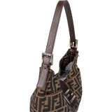 Fendi Monogram FF Zucca Canvas Baguette Buckle Shoulder Bag