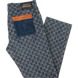 Gucci Blue Monogram GG Denim Leather Pocket Jeans Pants (IT34)