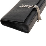 Yves Saint Laurent Croc-Embossed Leather Kate Tassel Chain Crossbody Bag