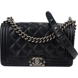 Chanel Aged Quilted Calfskin Medium Boy Crossbody Bag