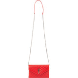 Yves Saint Laurent Grain de Poudre Leather Envelope Wallet On Chain Crossbody Bag