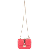 Valentino Garavani Pink Leather Rockstud Glam Lock Crossbody Bag
