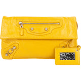 Balenciaga Yellow Leather City Bag Clutch