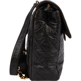 Chanel Quilted Lambskin 24K Gold Small Single Flap Backpack
