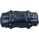 Miu Miu Navy Vitello Lux Leather Satchel Handbag