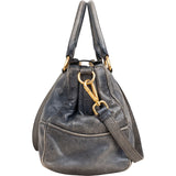 Miu Miu Vitello Blue Lux Satchel Handbag