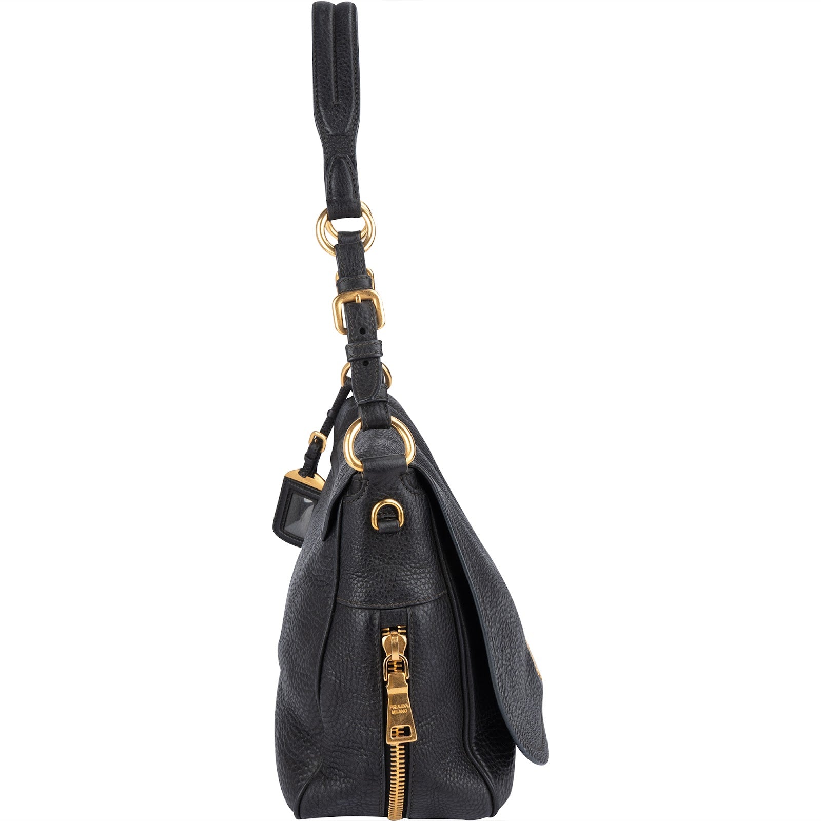 [🔄️B24 / F29] Prada Vitello Daino Flap Hobo Shoulder Bag - vintageandkickz