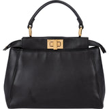 Fendi Black Leather Mini Peekaboo Handbag