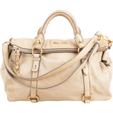 Miu Miu Vitello Lux Leather Bow Satchel Handbag