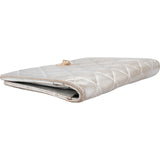 Chanel Silver Metallic Quilted Lambskin 2.55 Reissue Flap Wallet