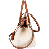 Loro Piana Canvas Leather L257 Small Loom Handbag