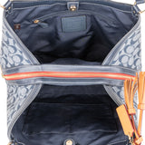 Coach Monogram Signature Chambray Legacy Denim Shoulder Bag