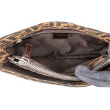 Fendi Monogram FF Zucca Baguette Buckle Canvas Small Shoulder Bag