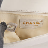 Chanel Sequin Embellishment Chevron Calf Leather Boy Single Flap Crossbody Bag