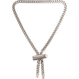Chanel Palladium Silver Chain Lariat Bolo Lagerfeld Necklace