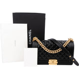 Chanel Quilted Lambskin Medium Boy Single Flap Crossbody Bag
