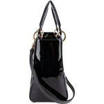 Christian Dior Quilted Patent Leather Lady Dior Handbag - vintageandkickz