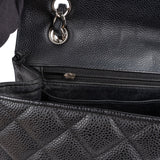 Chanel Quilted Caviar Leather Palladium Maxi Single Flap Crossbody Bag