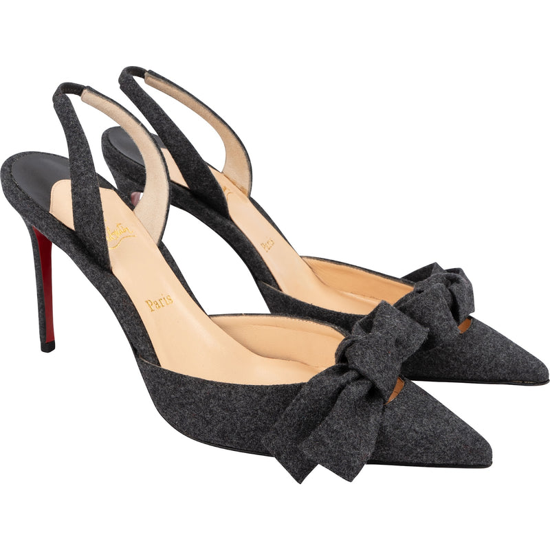 Christian Louboutin Washington Flannel Ribbon Slingback Pumps (36)