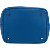 Hermès Bleu Tie Taurillon Clemence Palladium Picotin Lock 22 Handbag