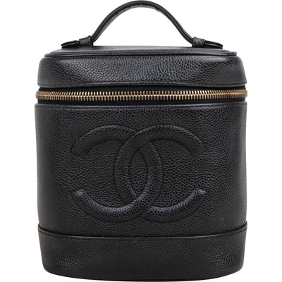 Chanel Caviar Leather Vertical Vanity Case Handbag
