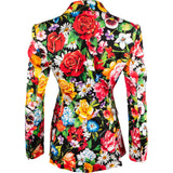 Dolce & Gabbana Multicolor Floral Printed Double-Breasted Blazer (IT42)