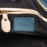 Chloé Bleu Grained Leather Paraty Shoulder Bag