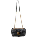 Gucci Chevron Matelassé Leather GG Marmont Medium Crossbody Bag