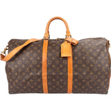 Louis Vuitton Monogram Canvas Keepall 55 Bandoulière Travel Bag