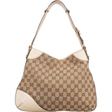 Gucci Monogram GG Canvas Horsebit Web Shoulder Bag