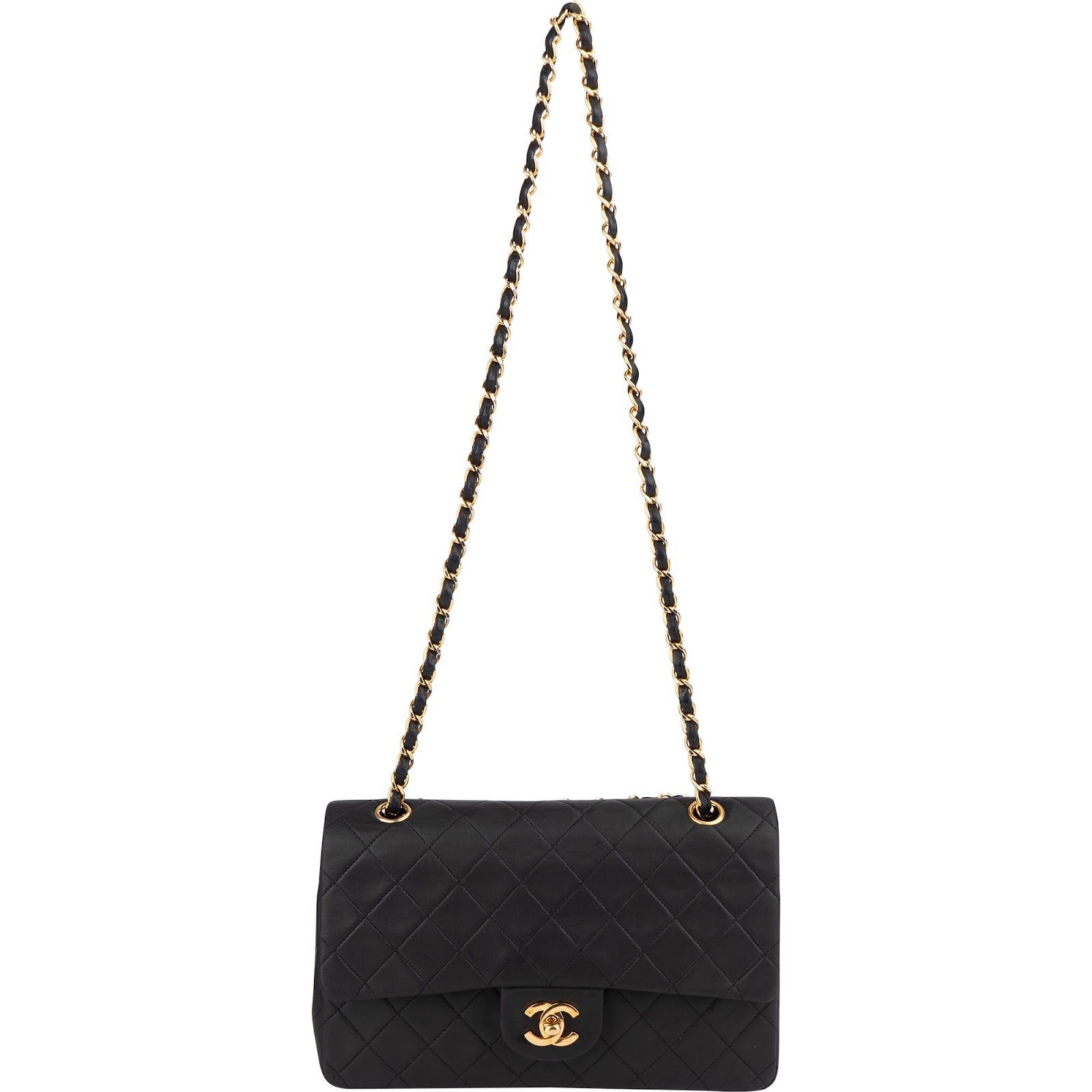 [🔄️B08 / F44] Chanel Quilted Lambskin Medium Double Flap Shoulder Bag - vintageandkickz