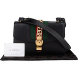 Gucci Black Leather Medium Sylvie Shoulder Bag