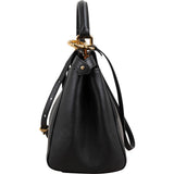 Fendi Black Leather Peekaboo Mini Handbag