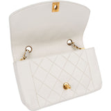 Chanel Quilted Lambskin 24K Gold Single Flap Diana Crossbody Bag