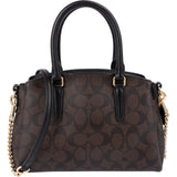Coach Signature Monogram Canvas Mini Lillie Carryall Crossbody Handbag