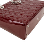 Christian Dior Quilted Patent Leather Lady Dior Handbag - vintageandkickz