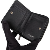 Yves Saint Laurent Grained Matelassé Leather Portefeuille Famme Compact Zip Around Wallet