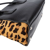 Prada Calf Leather Animal Hair Bibliothèque Handbag