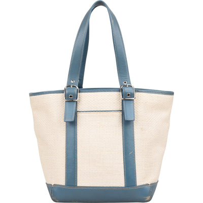 Coach Hamptons Weekend Straw Tote Handbag