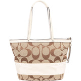 Coach Monogram Signature Stripe Tote Shoulder Bag