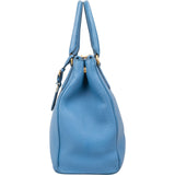 Prada Blue Vitello Daino Gallaria Tote Handbag