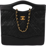 Chanel Quilted Lambskin 24K Gold Iconic Cutout Handle Handbag